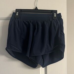 Lululemon Athletica Hotty Hot Low Rise 4 inch Dark Blue Athletic Shorts